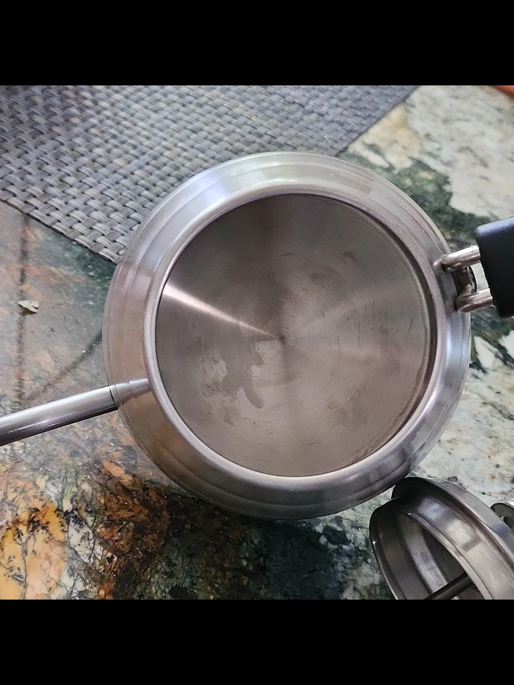 Gooseneck Pour-Over Kettle with Thermometer - Silver Stainless Steel